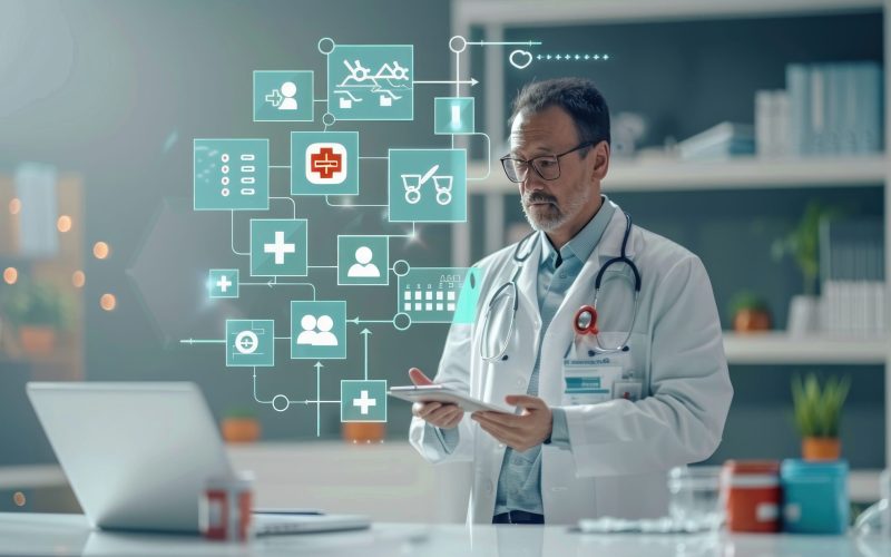 Doctor Using Digital Health Platform
